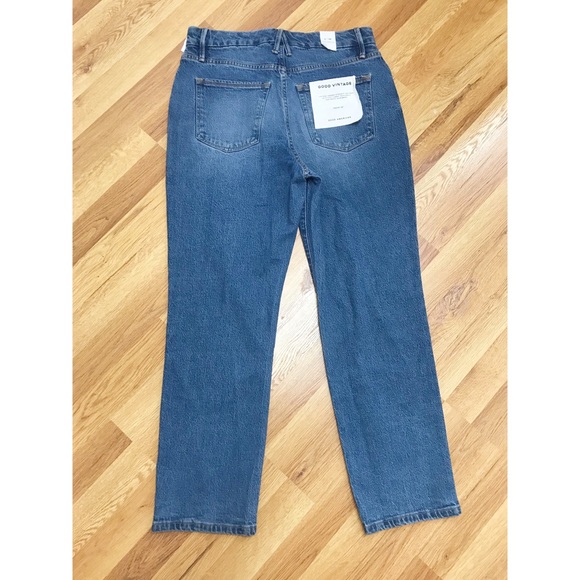 GOOD AMERICAN Good Vintage Ankle Jean Straight Leg Medium Wash Size 6 28 New - Picture 3 of 13